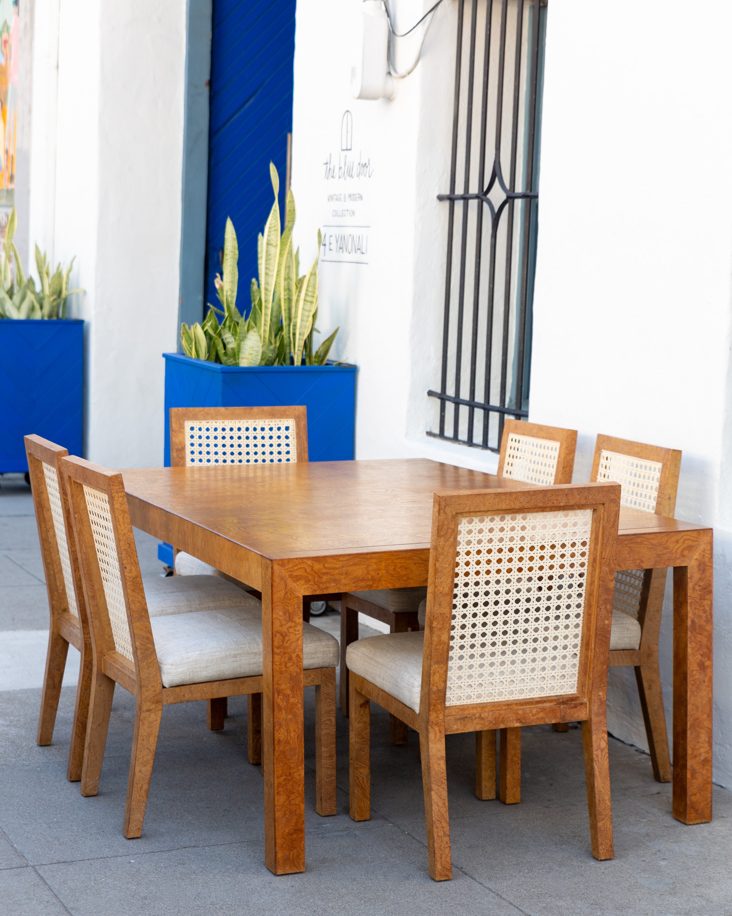 John Widdicomb Burlwood Parson Dining Set