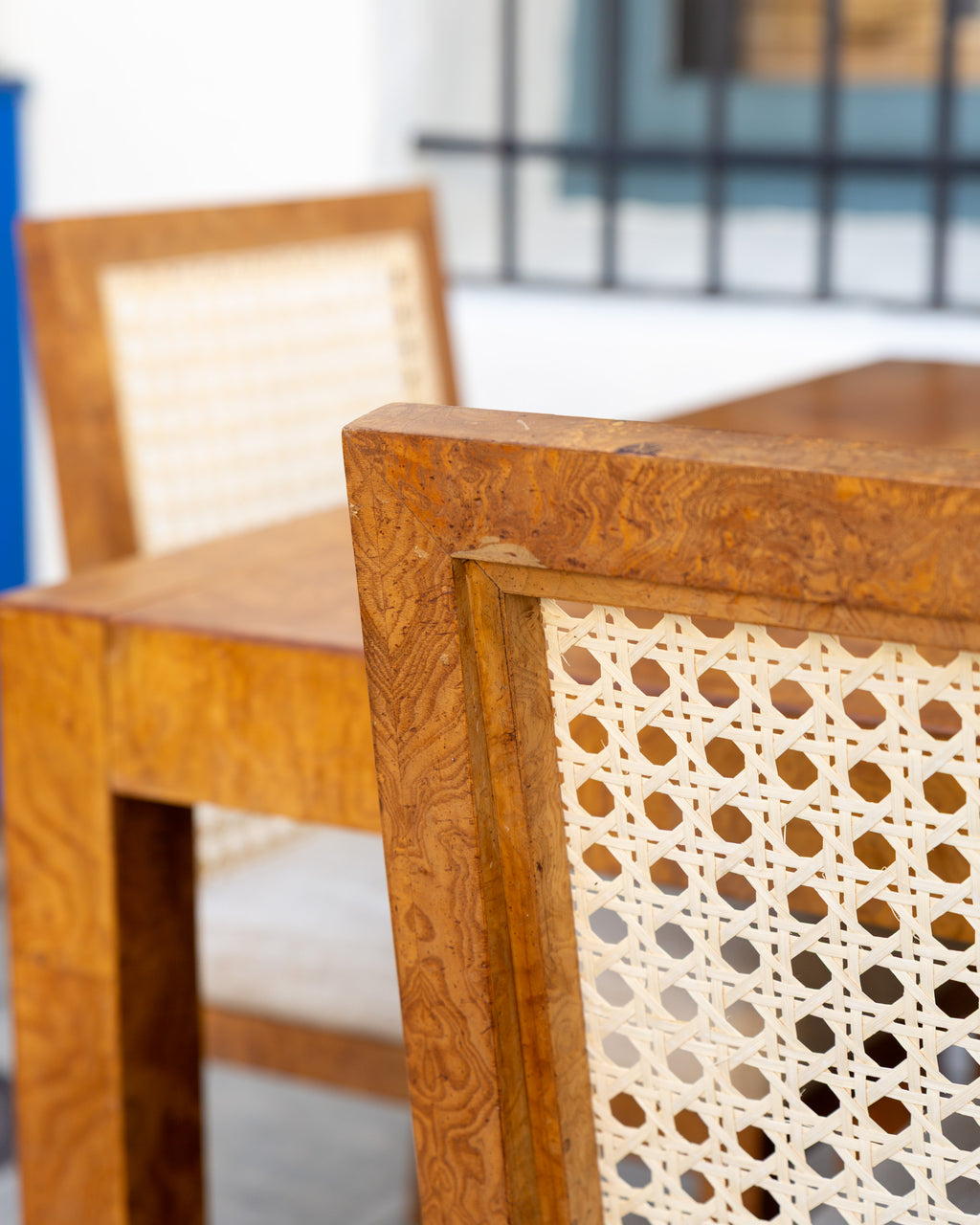 John Widdicomb Burlwood Parson Dining Set