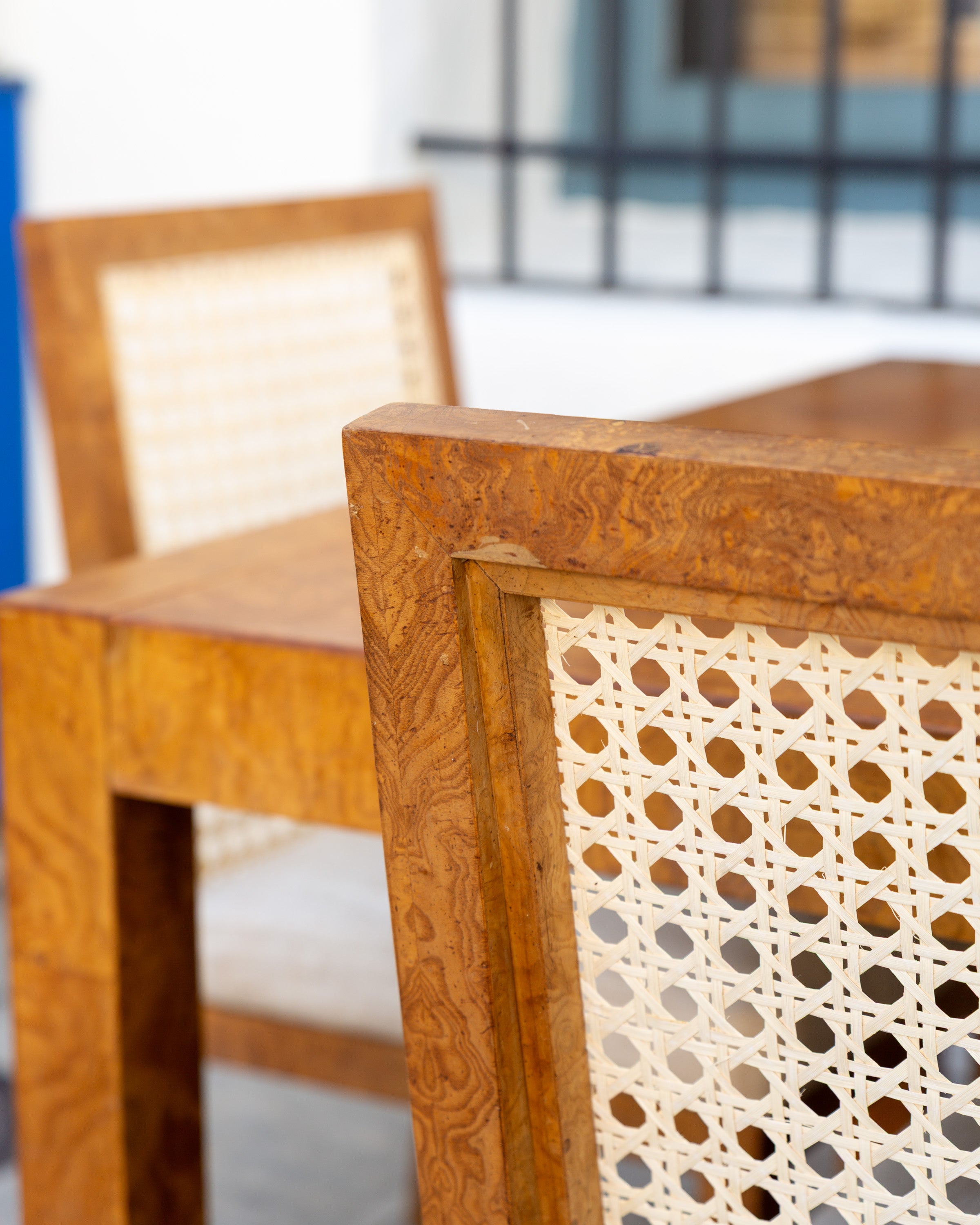 John Widdicomb Burlwood Parson Dining Set