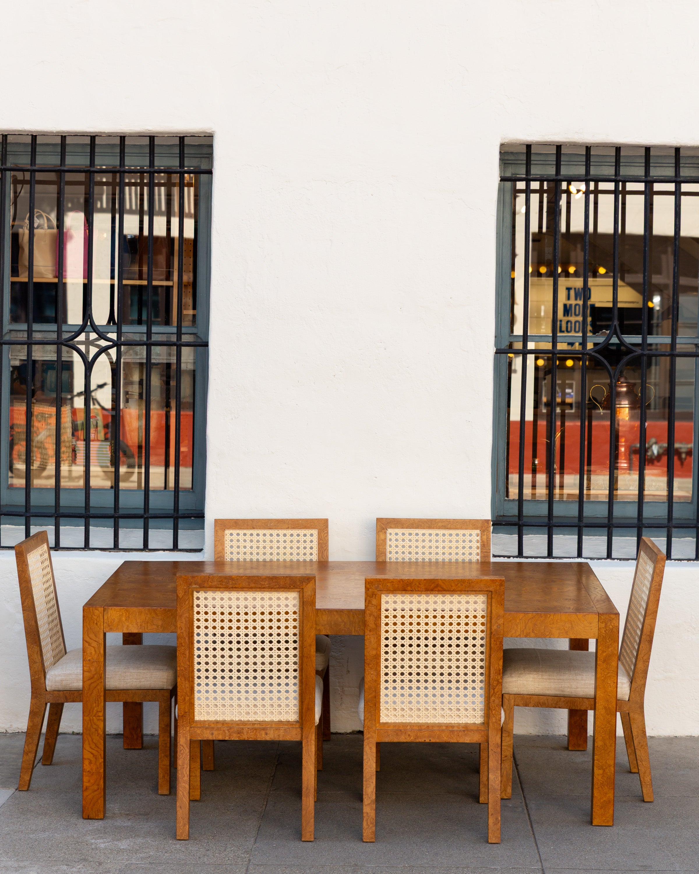 John Widdicomb Burlwood Parson Dining Set