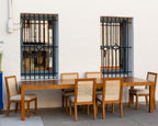 John Widdicomb Burlwood Parson Dining Set