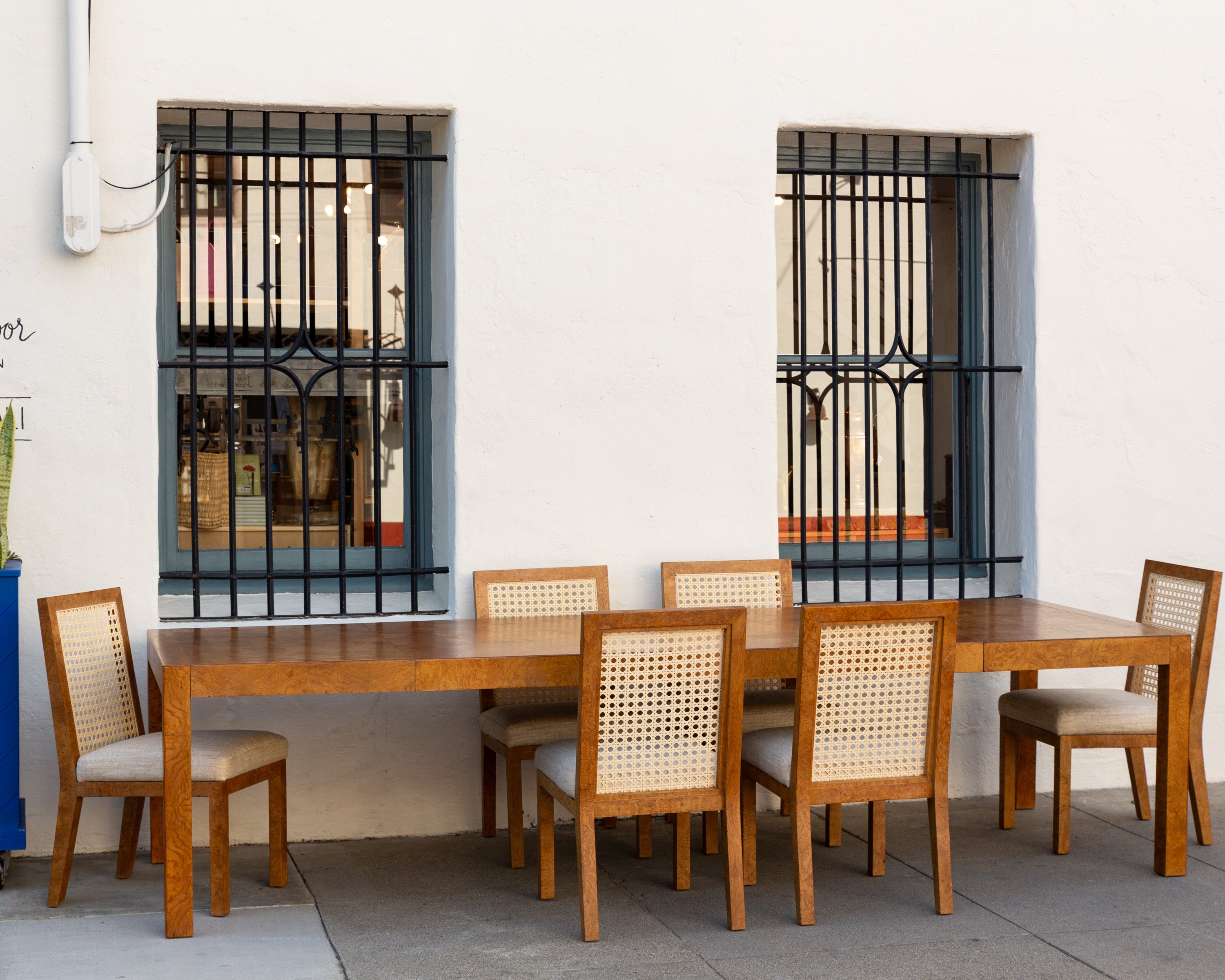 John Widdicomb Burlwood Parson Dining Set