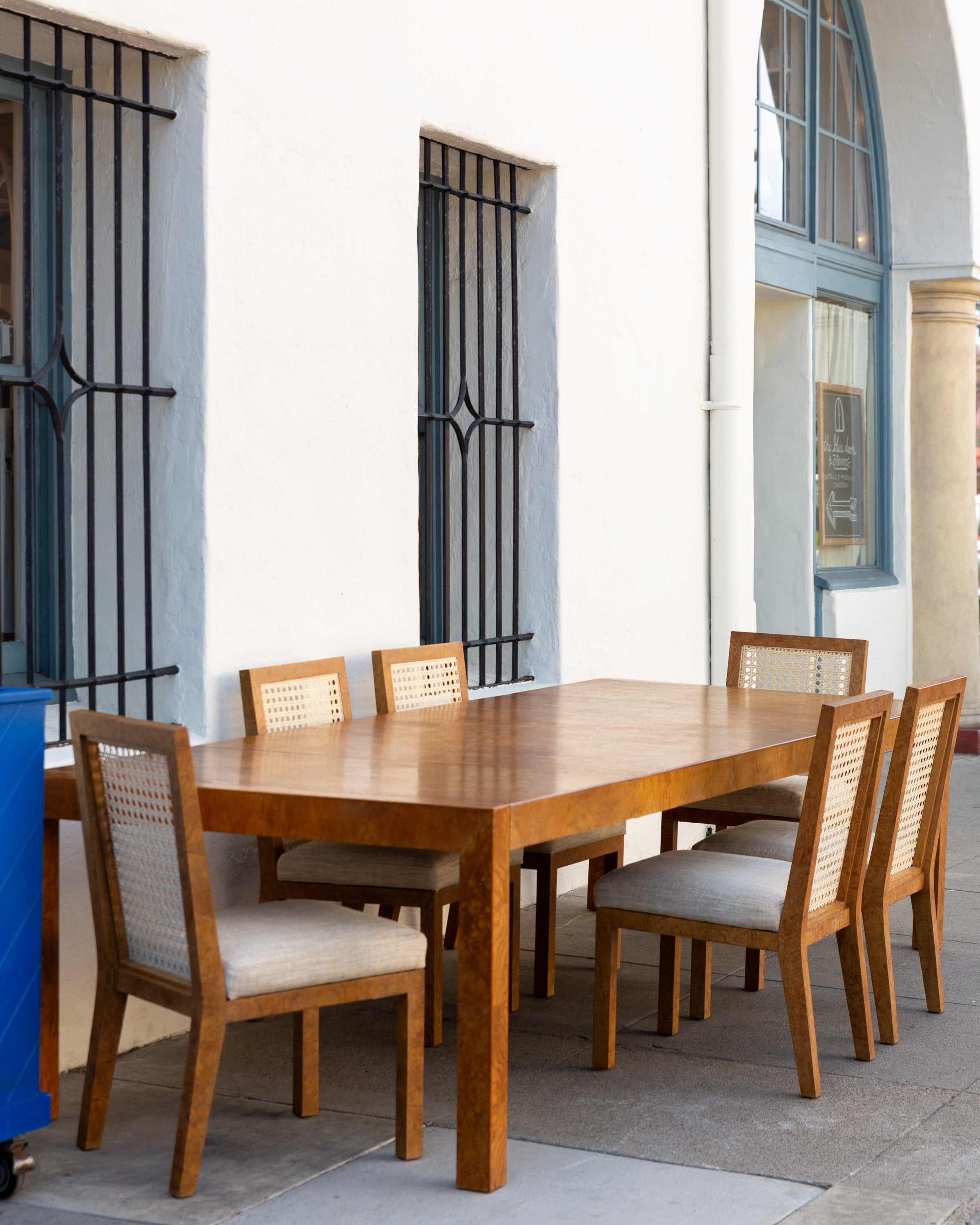 John Widdicomb Burlwood Parson Dining Set