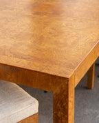 John Widdicomb Burlwood Parson Dining Set
