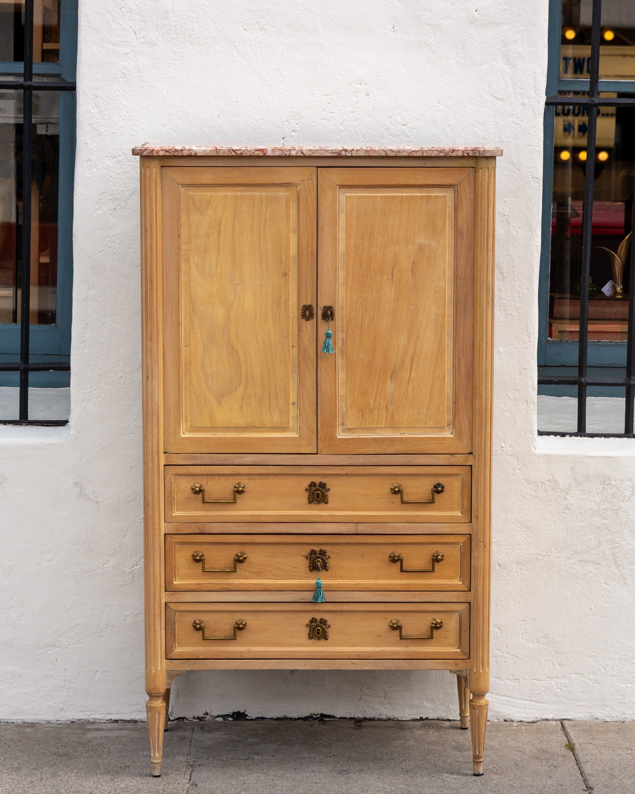 1930s French Locking Cabinet with 6 Drawers