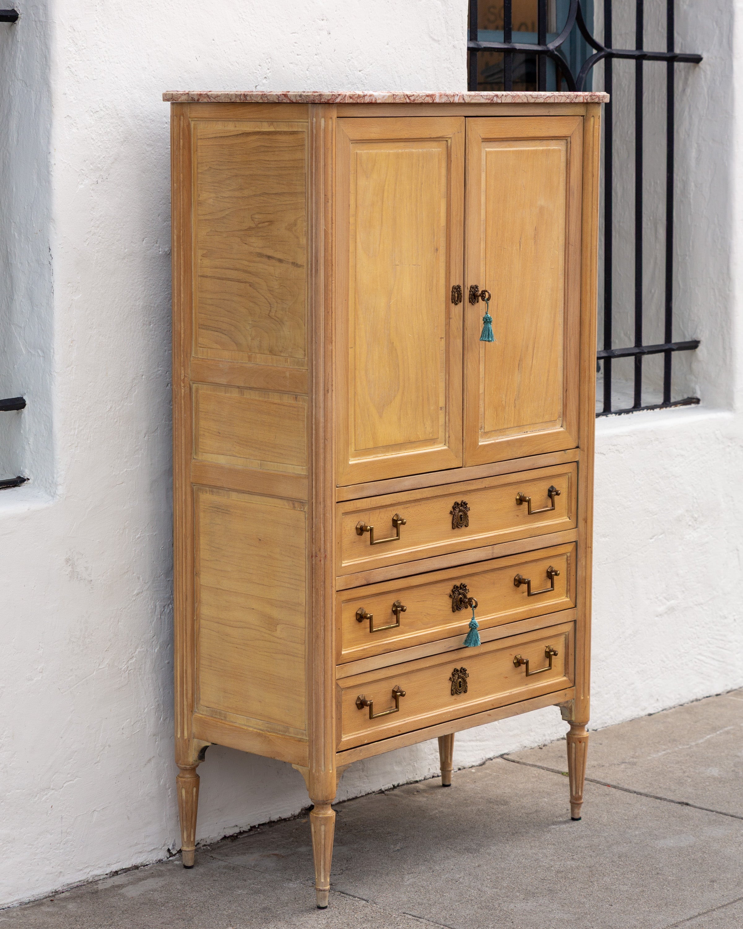 1930s French Locking Cabinet with 6 Drawers