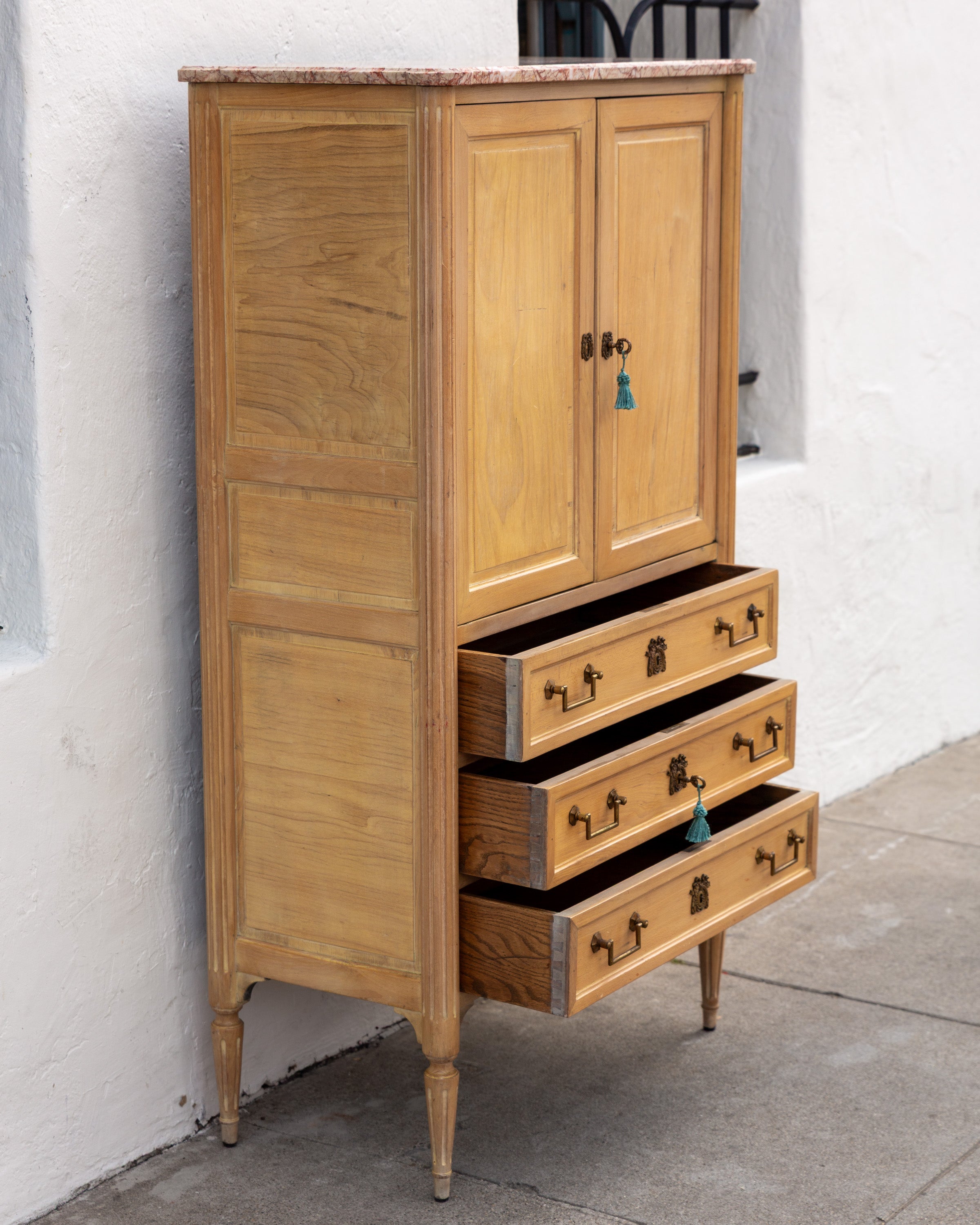 1930s French Locking Cabinet with 6 Drawers
