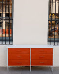 Mid-Century 6 Drawer Metal Frame Dresser in the Style of George Nelson