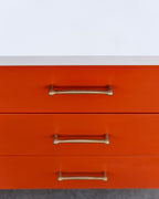Mid-Century 6 Drawer Metal Frame Dresser in the Style of George Nelson