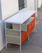 Mid-Century 6 Drawer Metal Frame Dresser in the Style of George Nelson