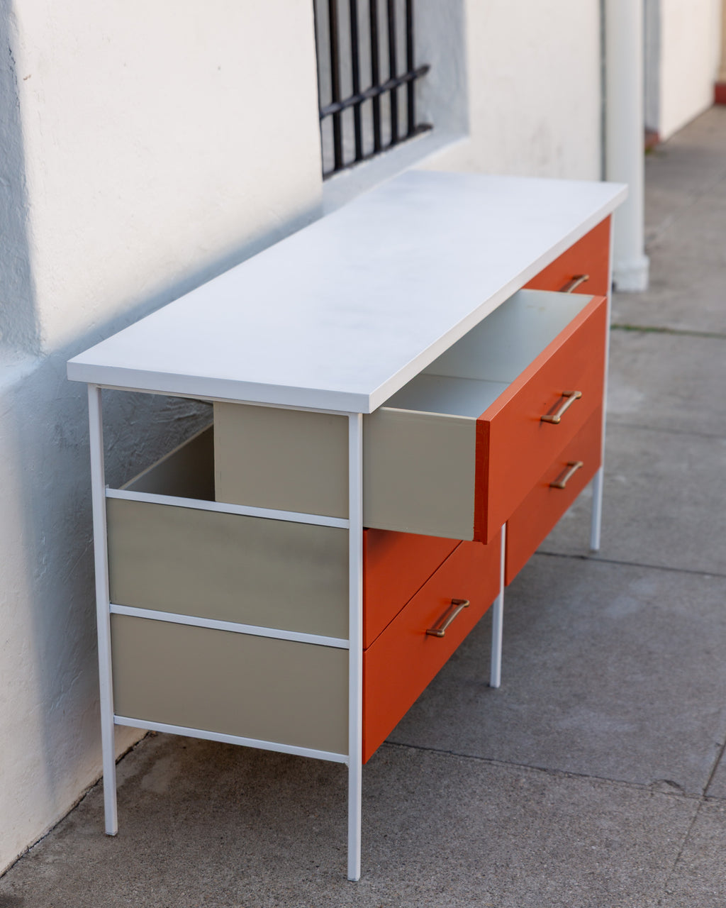 Mid-Century Metal Frame Dresser in the Style of George Nelson