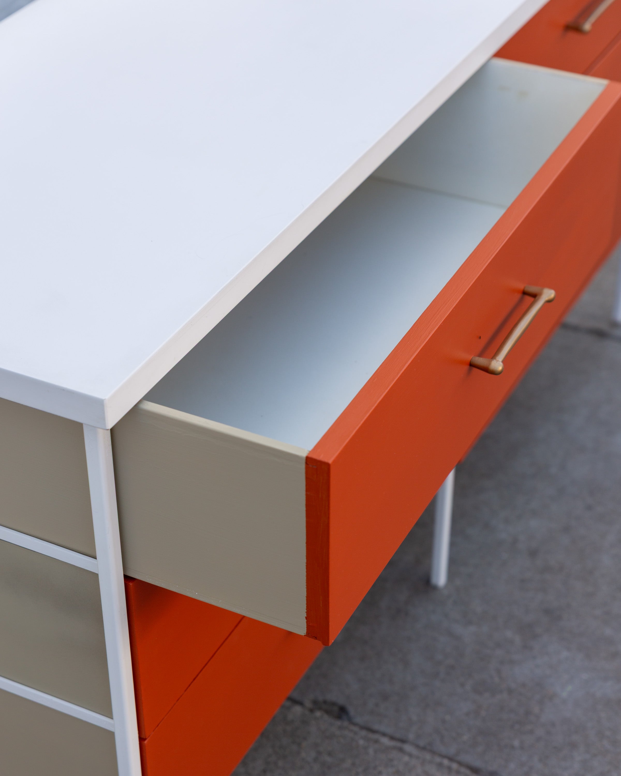 Mid-Century 6 Drawer Metal Frame Dresser in the Style of George Nelson