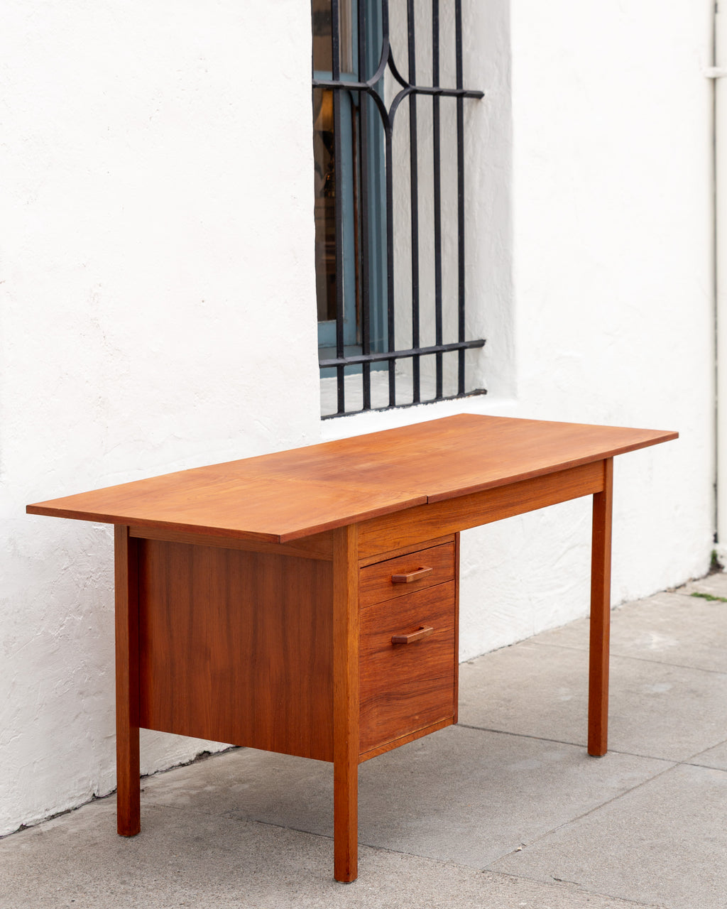 Mid-Century Drop Leaf Sliding Top Desk