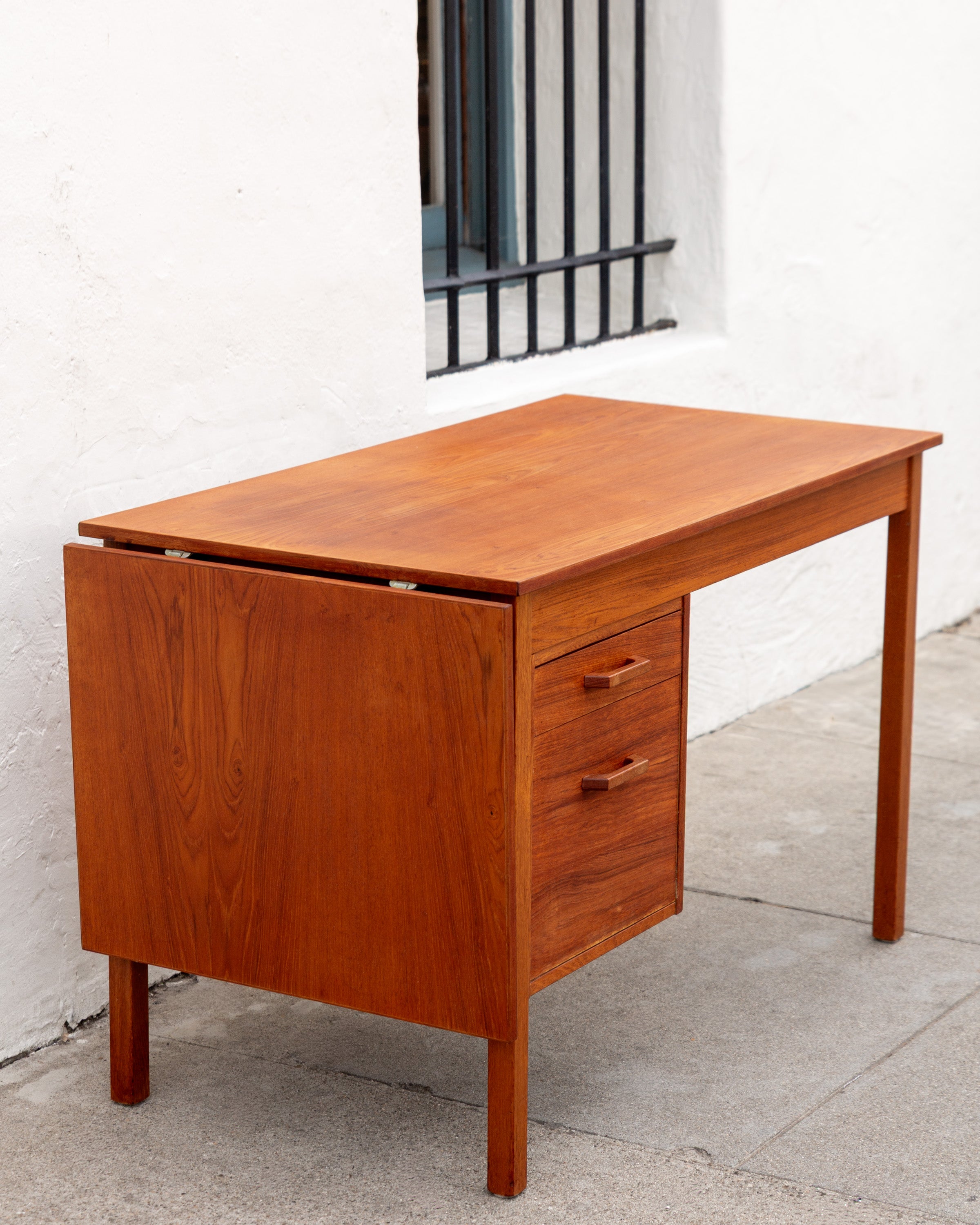 Mid-Century Drop Leaf Sliding Top Desk