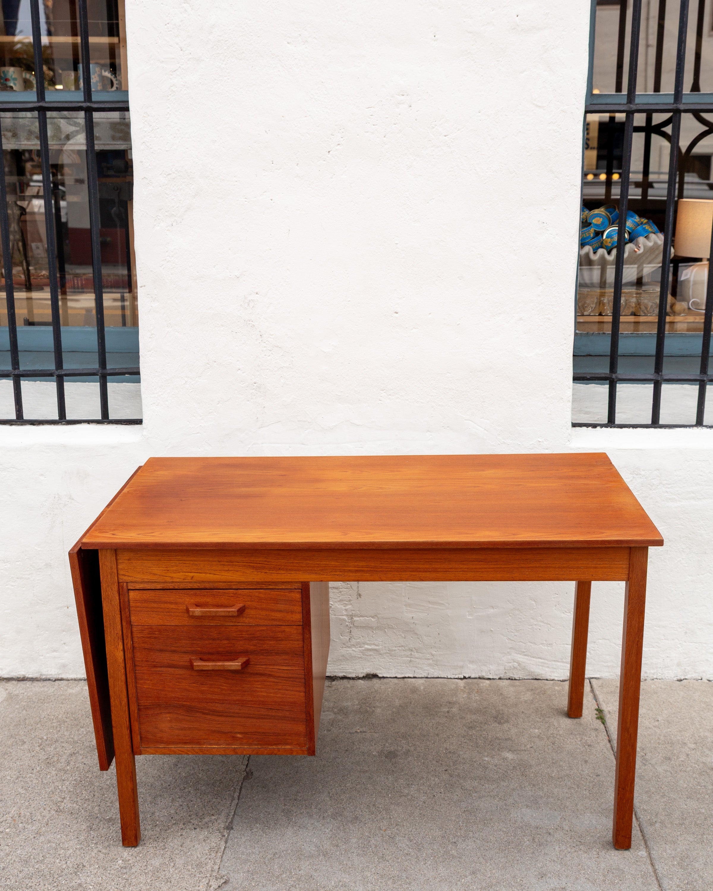 Mid-Century Drop Leaf Sliding Top Desk