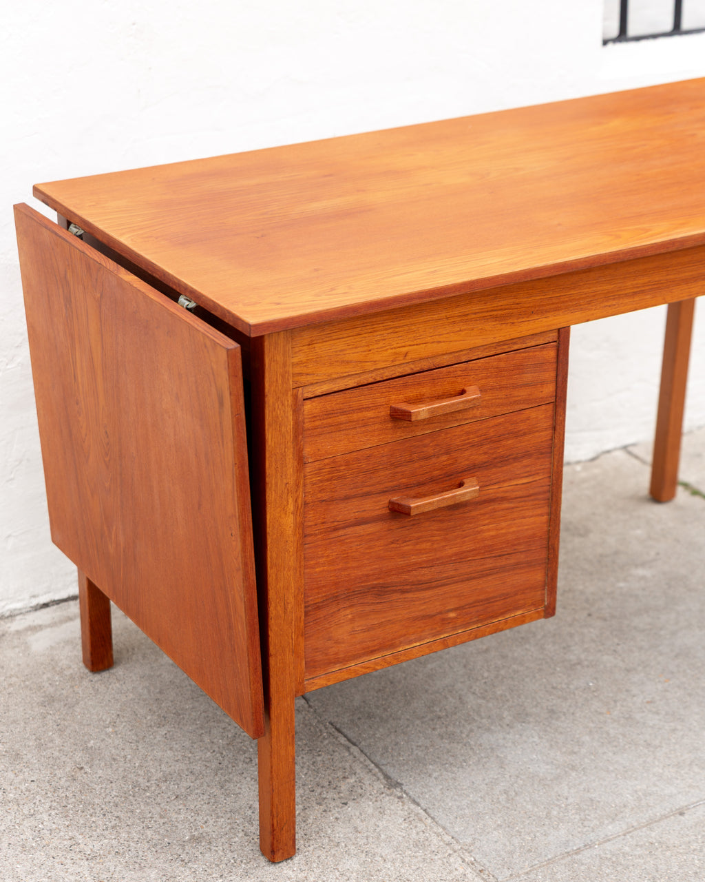 Mid-Century Drop Leaf Sliding Top Desk