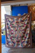 Vintage Handmade Floral Aubusson Wool Rug⁠