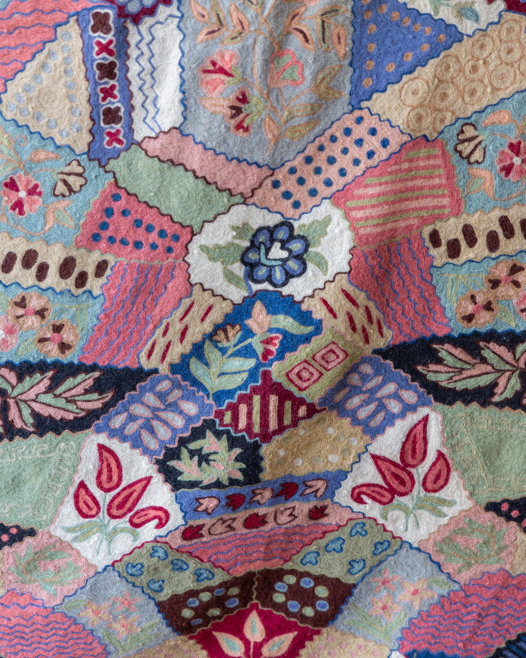Vintage Handmade Floral Aubusson Wool Rug⁠