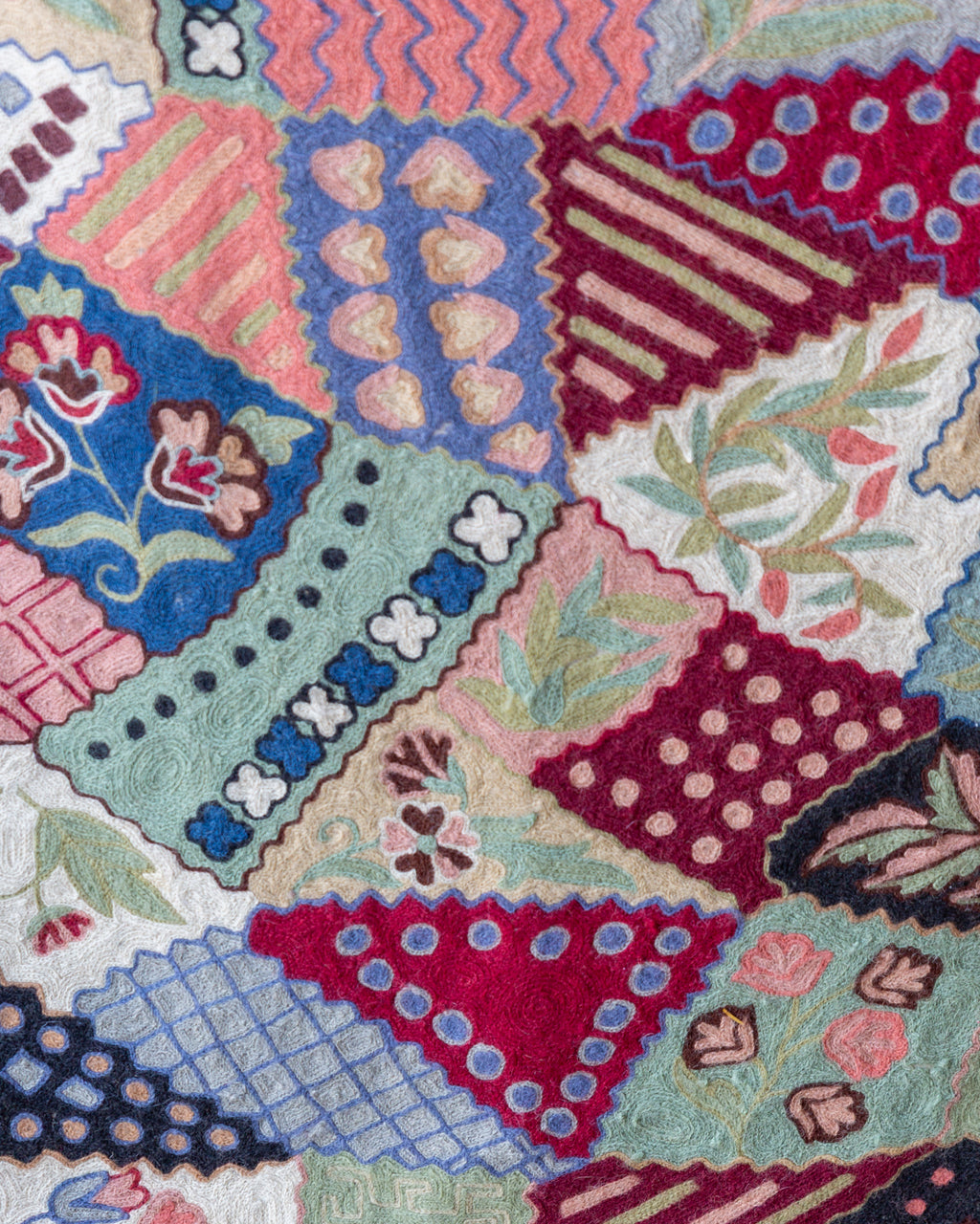 Vintage Handmade Floral Aubusson Wool Rug⁠