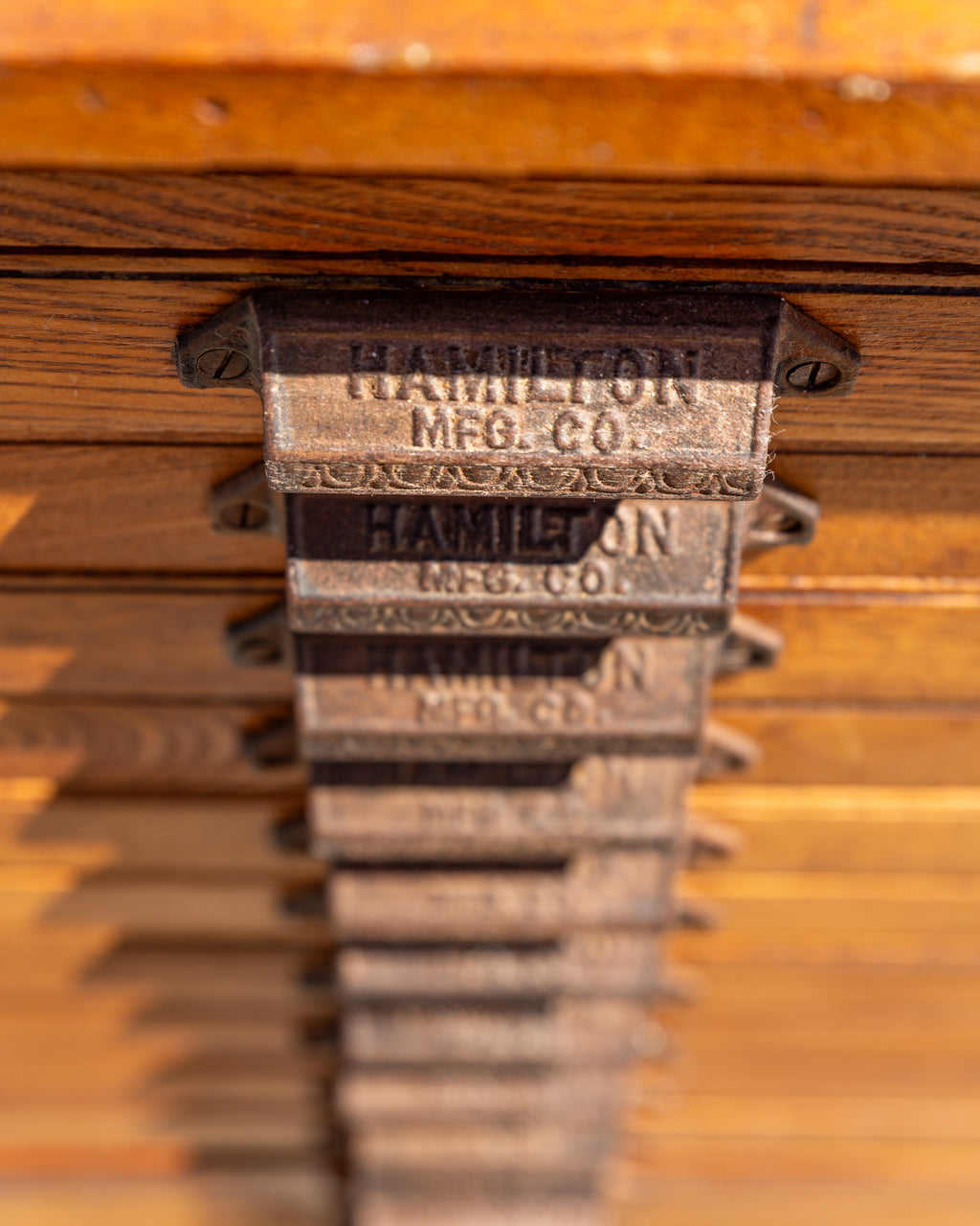 1920's Hamilton Printers Oak Cabinet ⁠