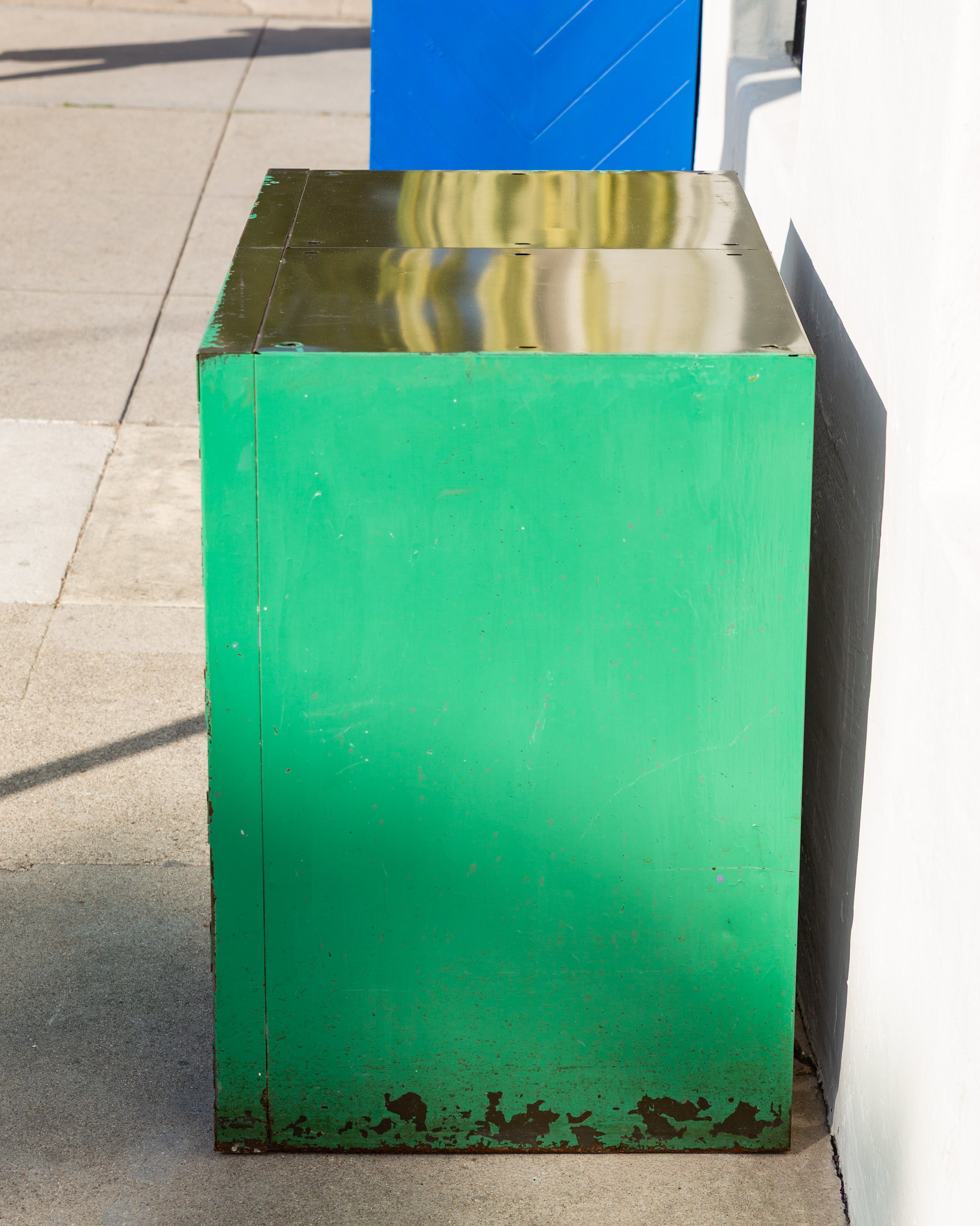 Vintage Industrial Bank of Locker in Weathered Teal Paint