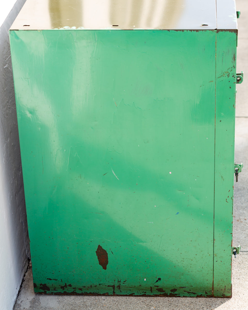Vintage Industrial Bank of Locker in Weathered Teal Paint