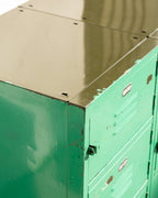 Vintage Industrial Bank of Locker in Weathered Teal Paint