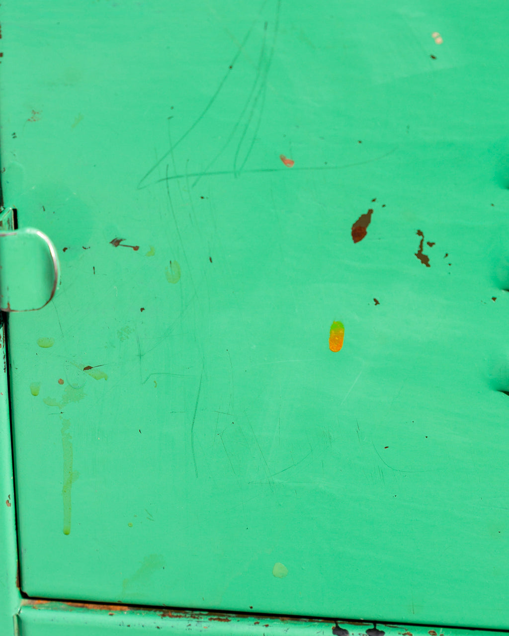 Vintage Industrial Bank of Locker in Weathered Teal Paint