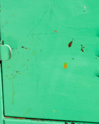 Vintage Industrial Bank of Locker in Weathered Teal Paint