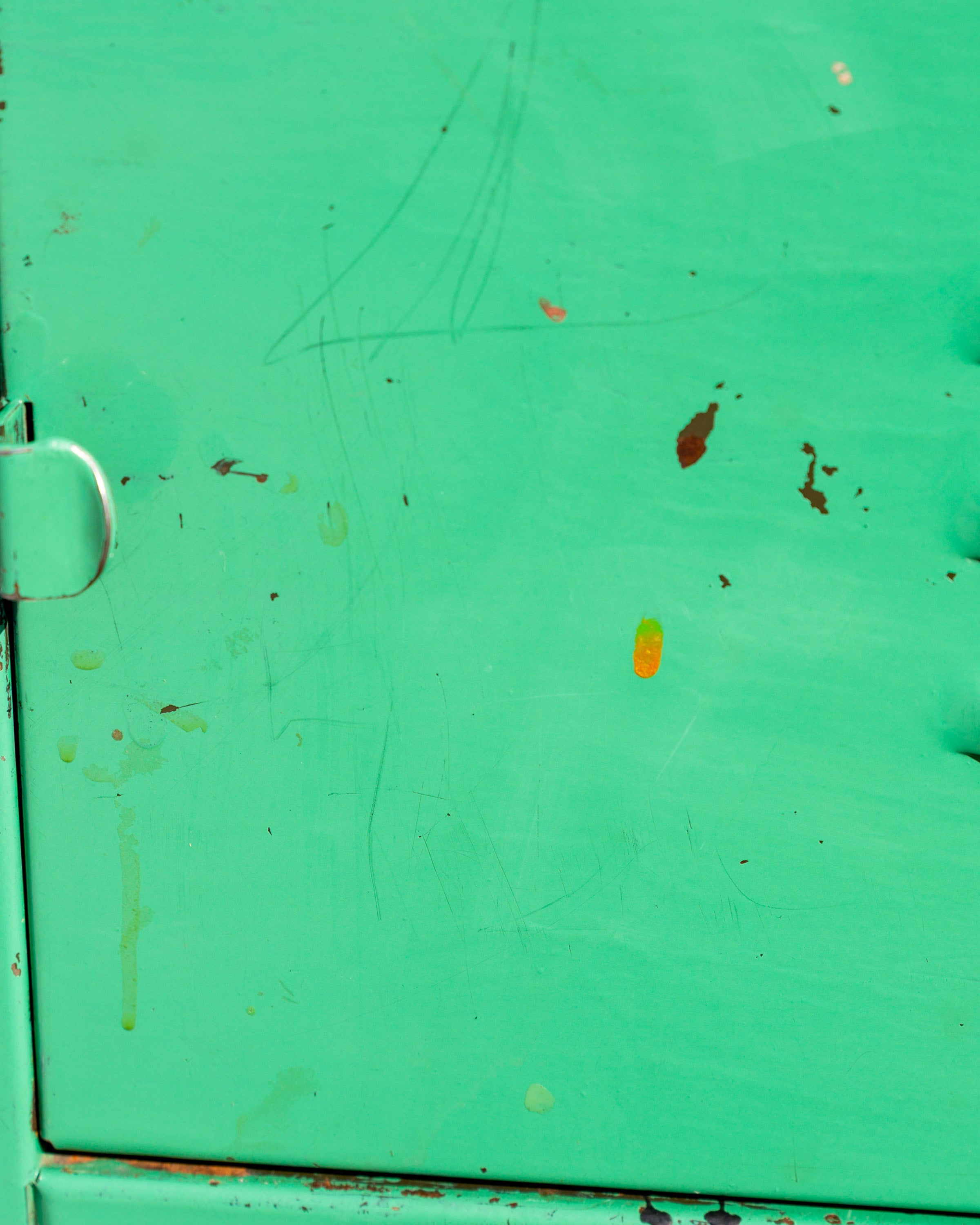 Vintage Industrial Bank of Locker in Weathered Teal Paint