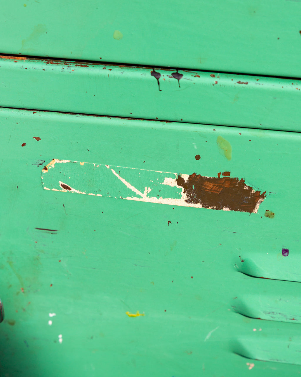 Vintage Industrial Bank of Locker in Weathered Teal Paint