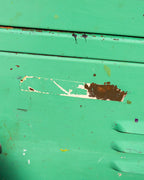 Vintage Industrial Bank of Locker in Weathered Teal Paint