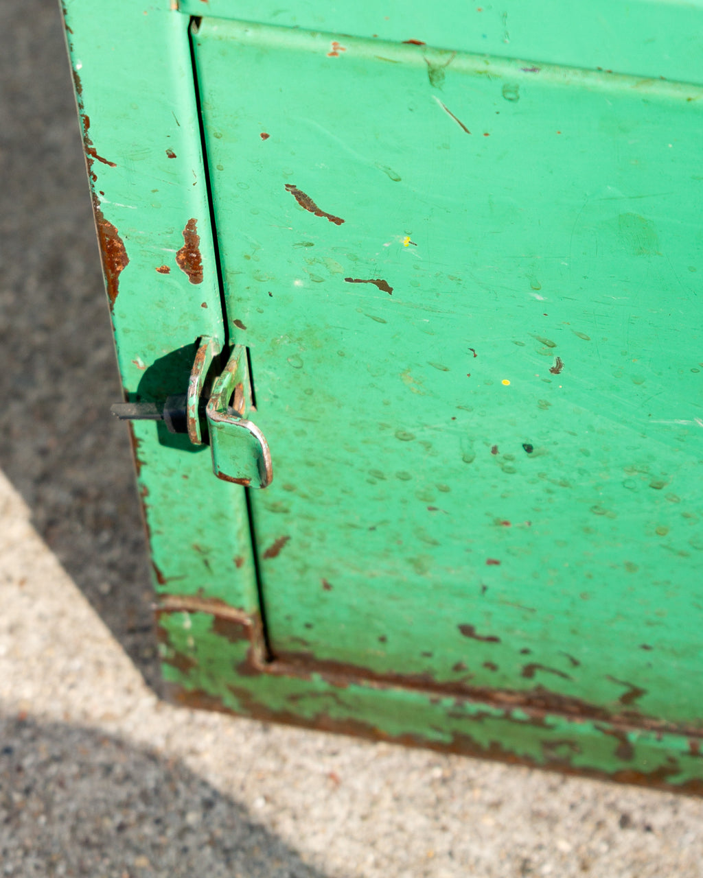 Vintage Industrial Bank of Locker in Weathered Teal Paint