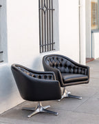 1960s Chromcraft Tufted Swivel Lounge Chair
