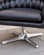 1960s Chromcraft Tufted Swivel Lounge Chair