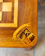 Mid-Century German Inlaid Wood Game Table