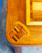 Mid-Century German Inlaid Wood Game Table