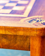 Mid-Century German Inlaid Wood Game Table