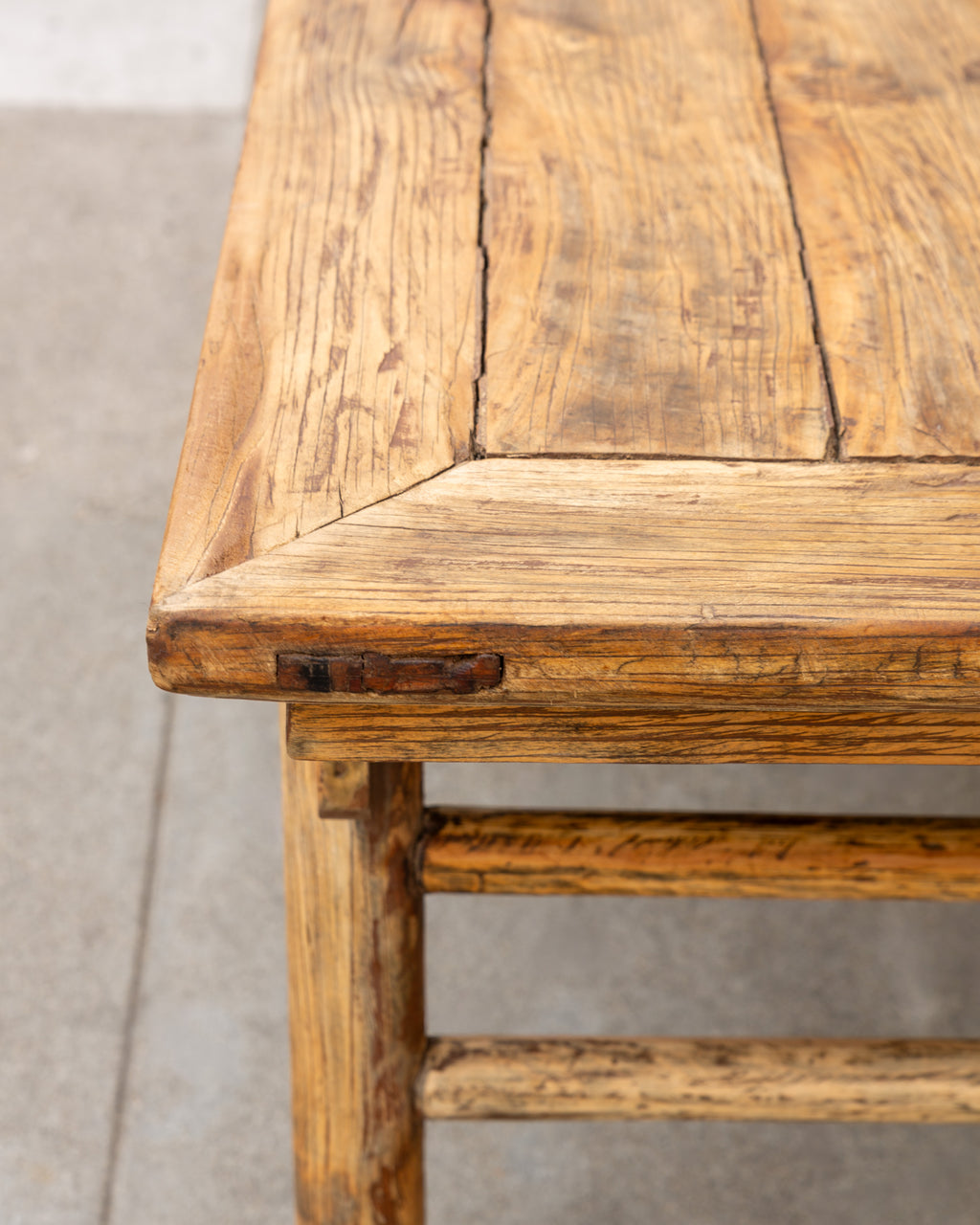 19th Century Chinese Northend Elmwood Farmhouse Table
