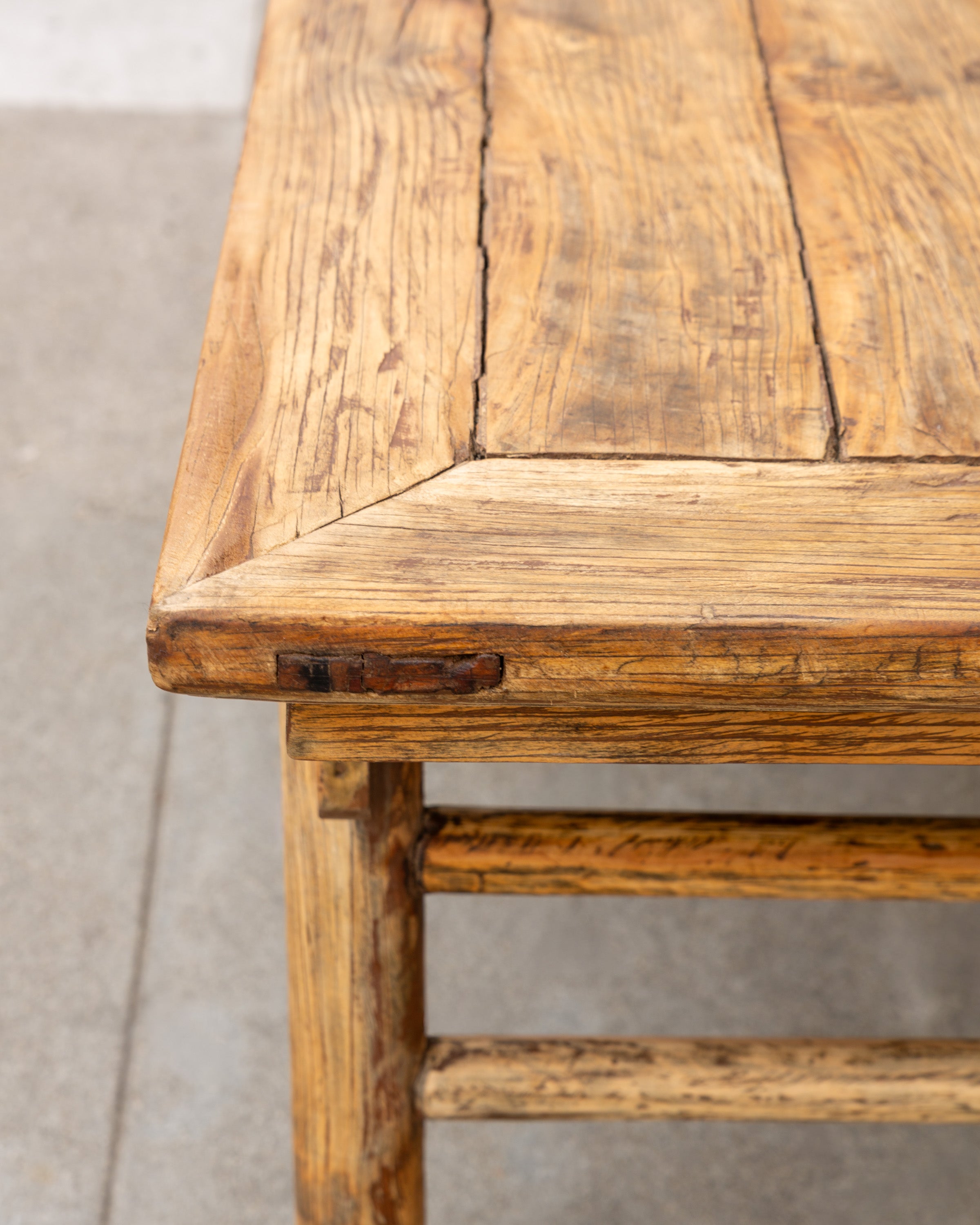 19th Century Chinese Northend Elmwood Farmhouse Table