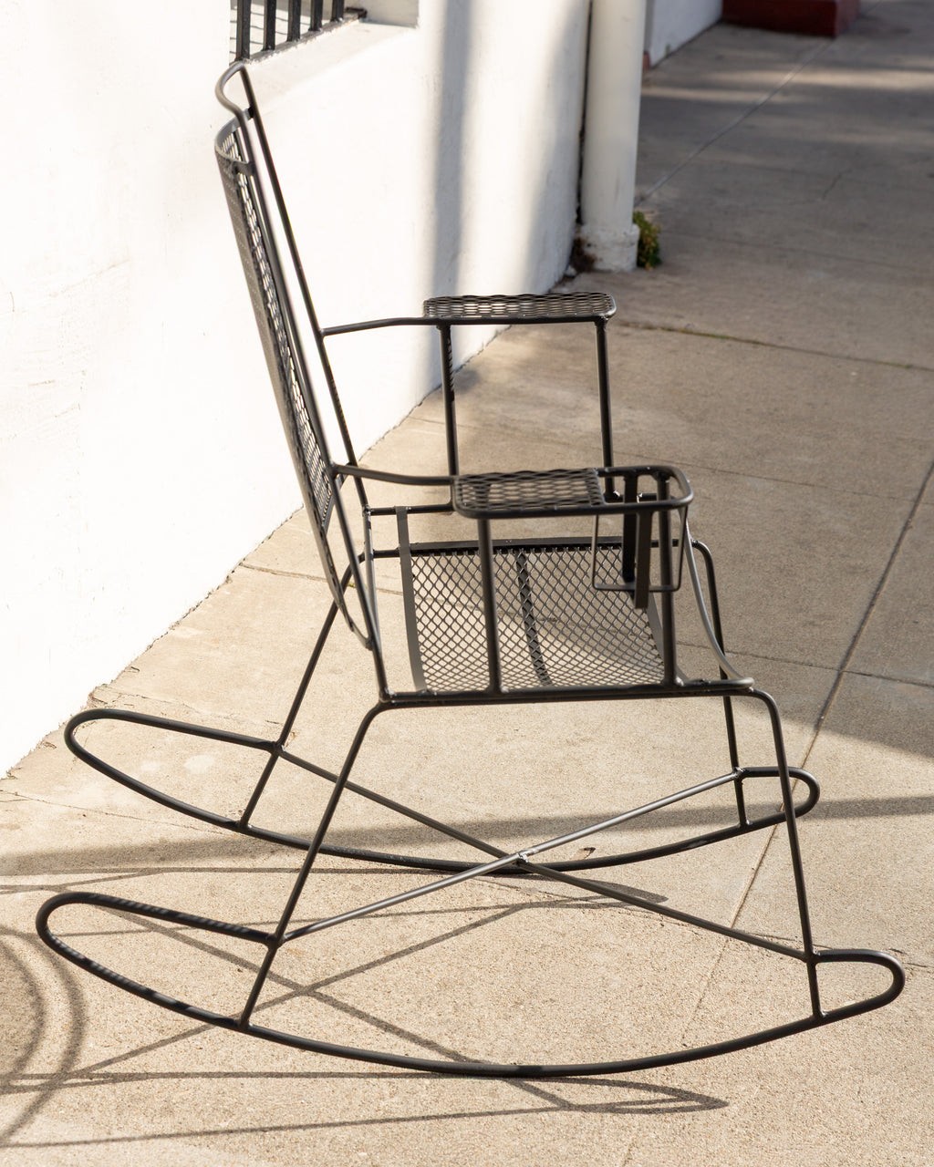 Pair of Vintage Iron Rocking Chair with Cup Holder