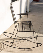 Pair of Vintage Iron Rocking Chair with Cup Holder