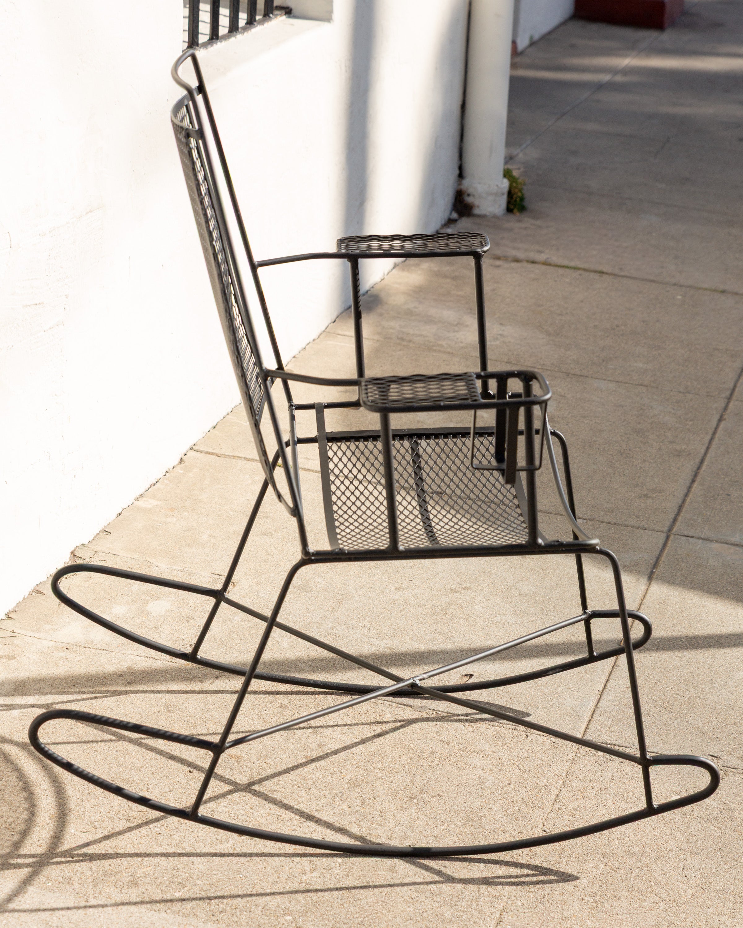 Pair of Vintage Iron Rocking Chair with Cup Holder