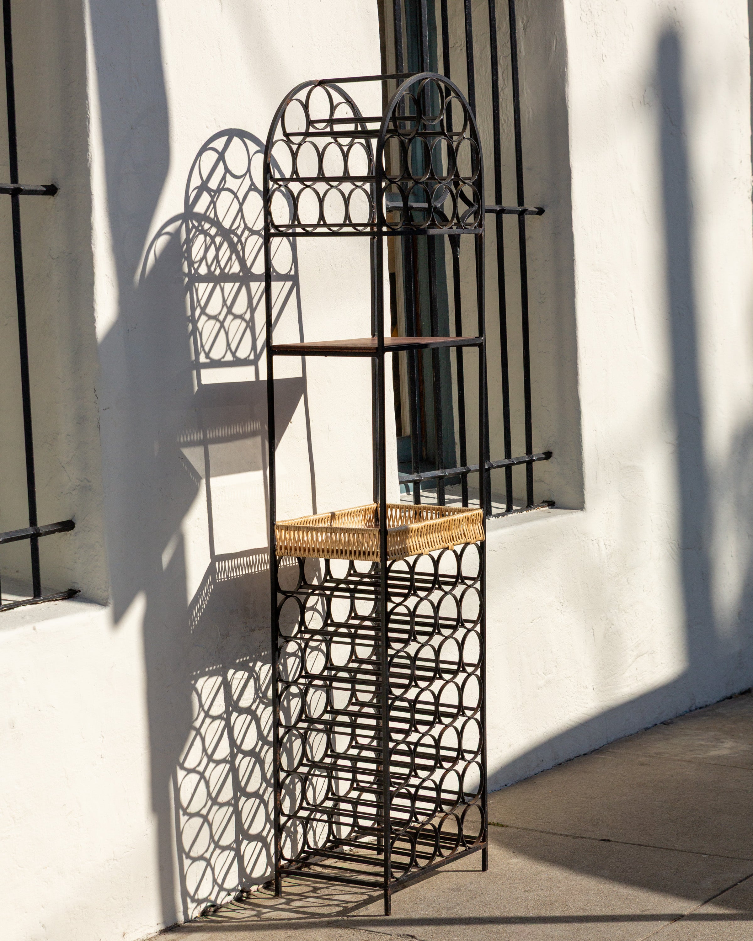 Vintage Arthur Umanoff Mid Century Iron Wine Rack