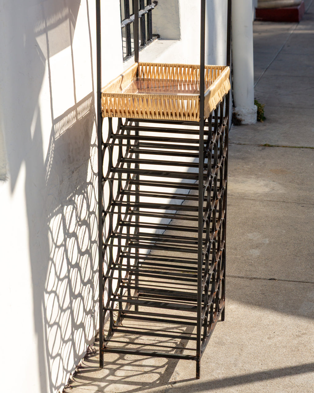 Vintage Arthur Umanoff Mid Century Iron Wine Rack