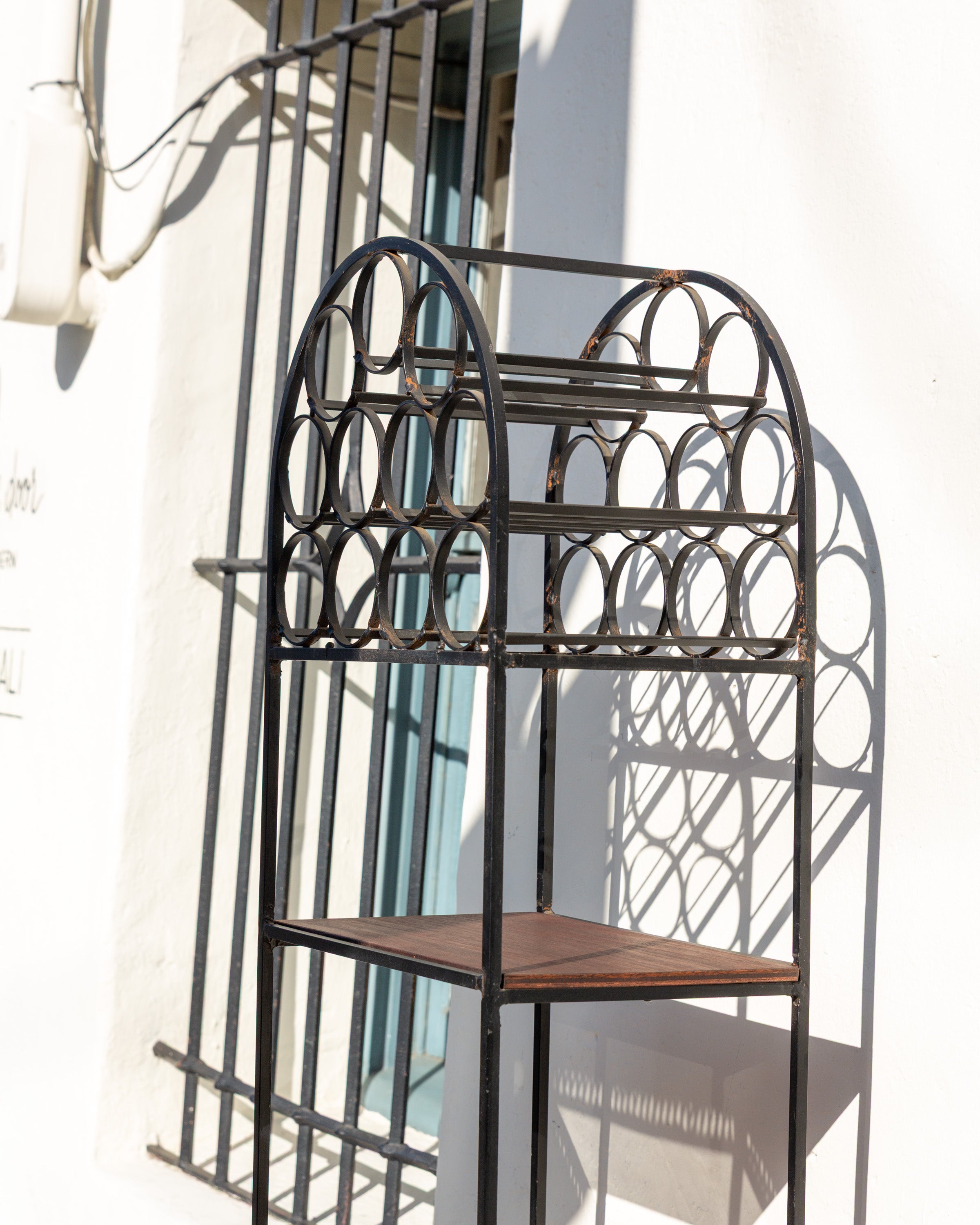 Vintage Arthur Umanoff Mid Century Iron Wine Rack