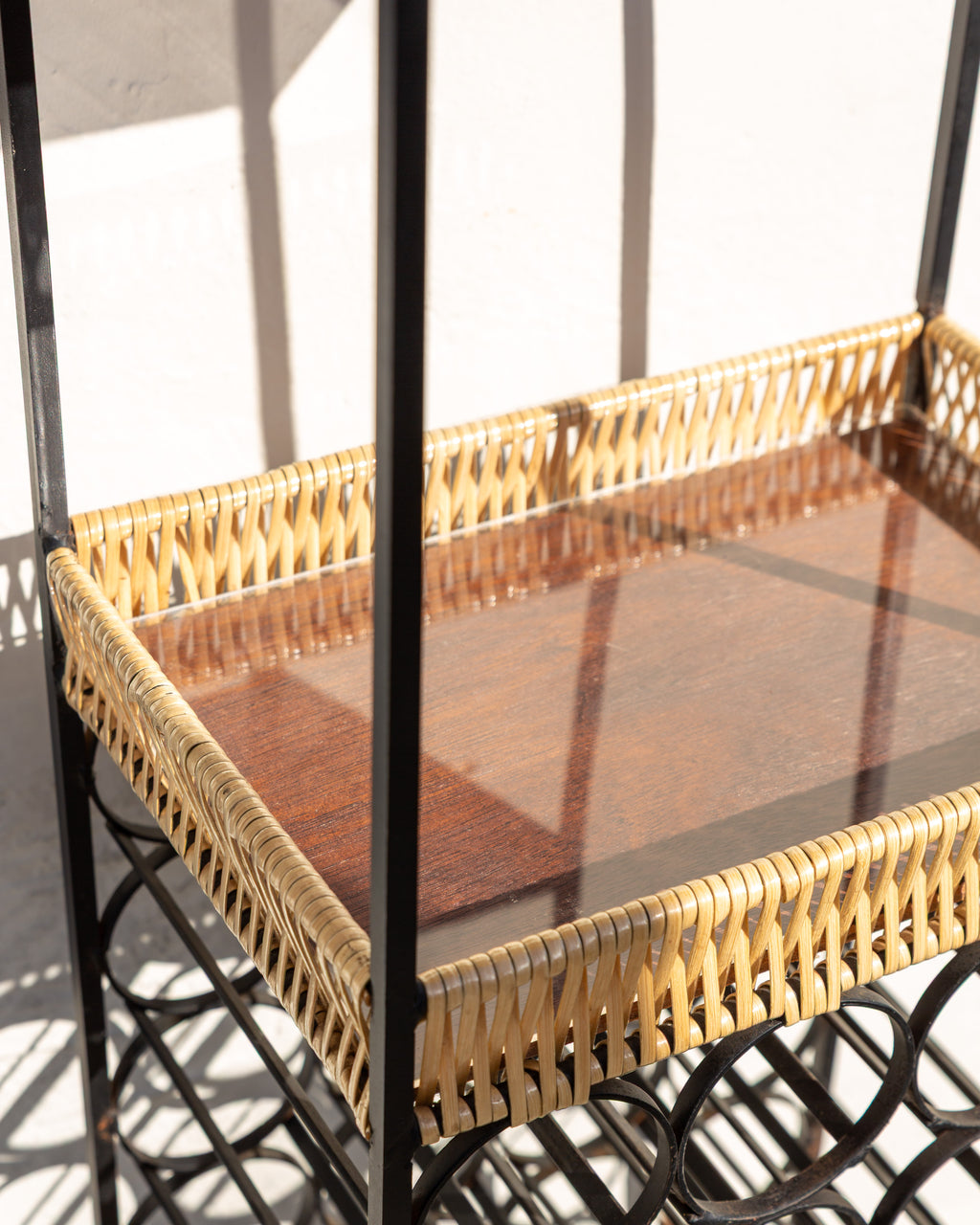 Vintage Arthur Umanoff Mid Century Iron Wine Rack