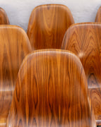 2014 Set of 6 Eames Herman Miller Walnut Shell With Eiffee Base