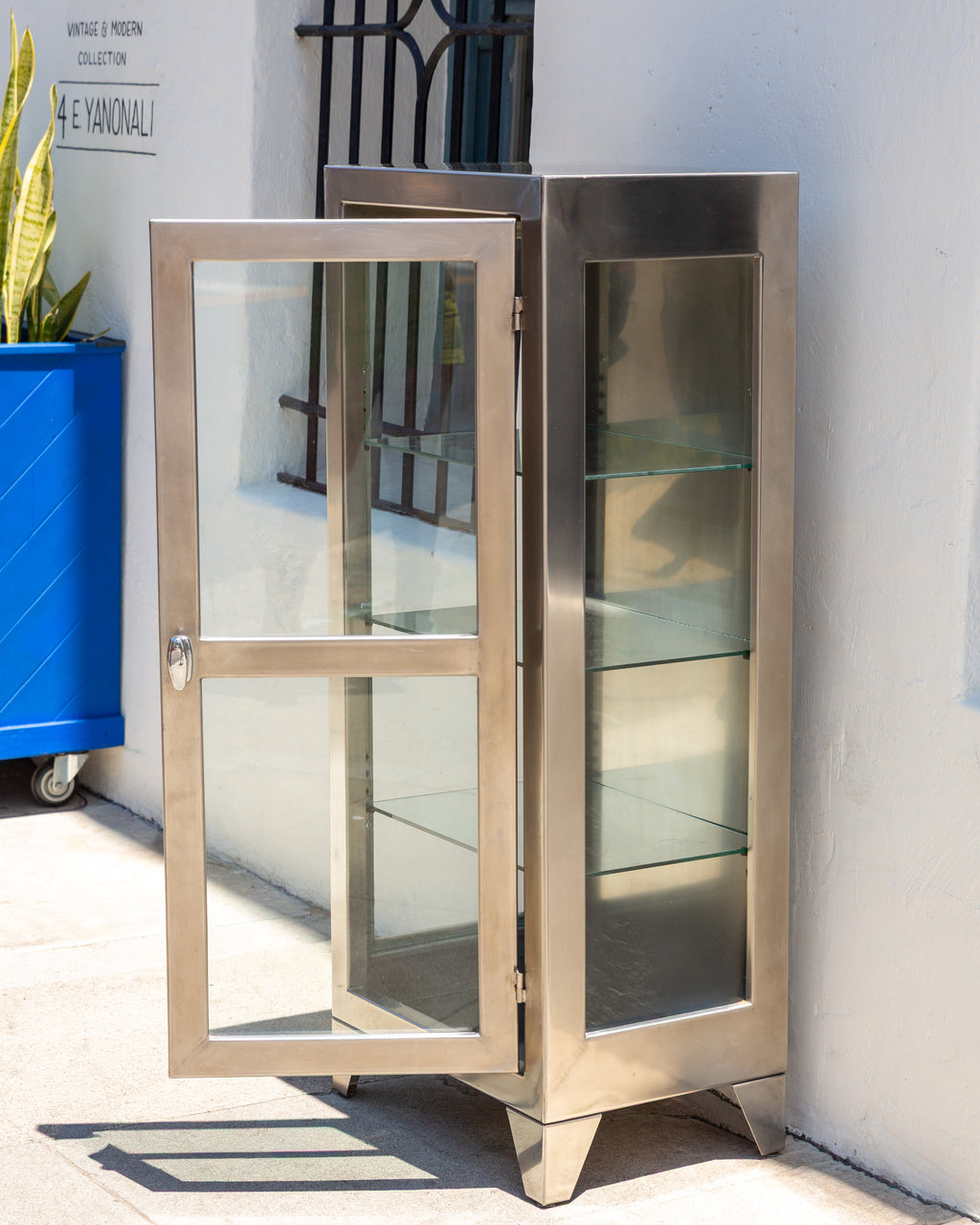 Vintage Stainless Medical Cabinet
