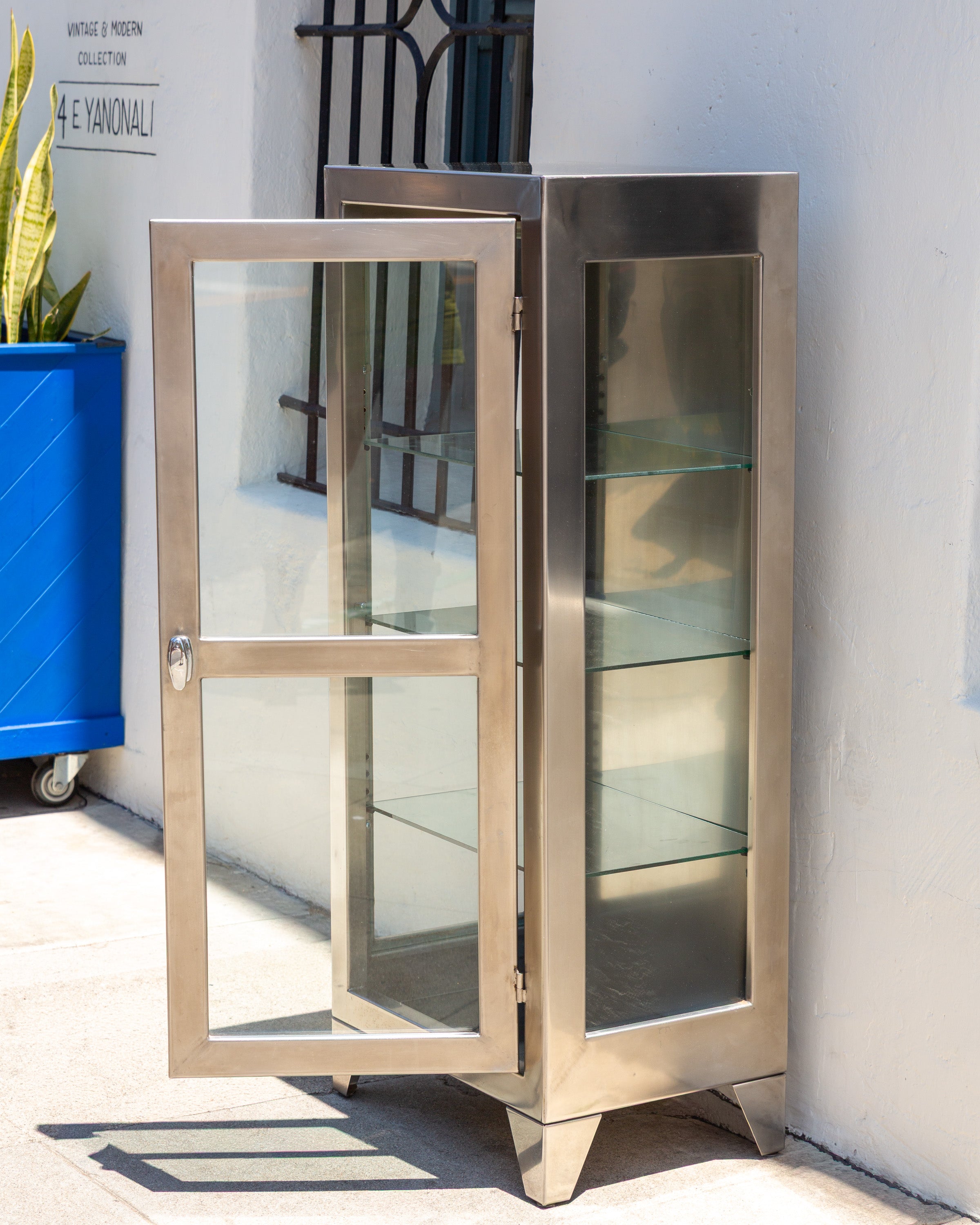 Vintage Stainless Medical Cabinet